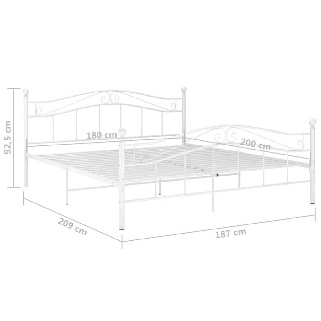Bedframe Metaal 180 x 200 cm Wit