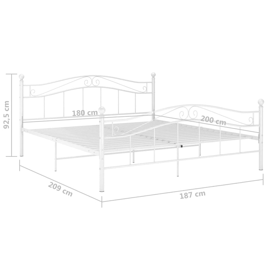 Bedframe Metaal 180 x 200 cm Wit