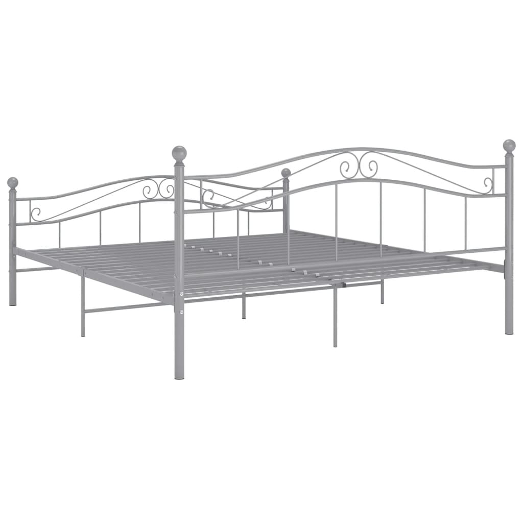 Bedframe Metaal 200 x 200 cm Grijs