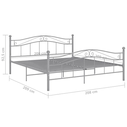 Bedframe Metaal 200 x 200 cm Grijs
