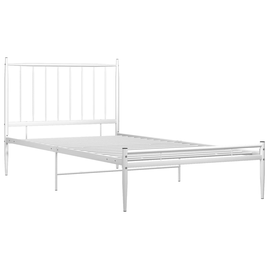 Bedframe metaal wit 90x200 cm 90 x 200 cm Wit