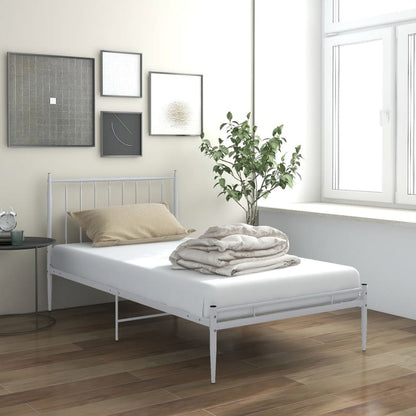 Bedframe metaal wit 90x200 cm 90 x 200 cm Wit