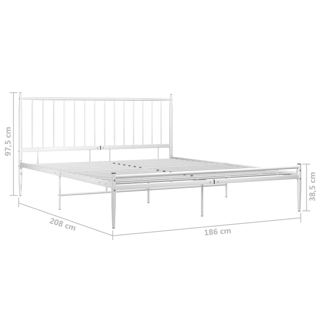Bedframe Metaal 180 x 200 cm Wit