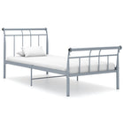 Bedframe metaal grijs 100x200 cm 100 x 200 cm Grijs