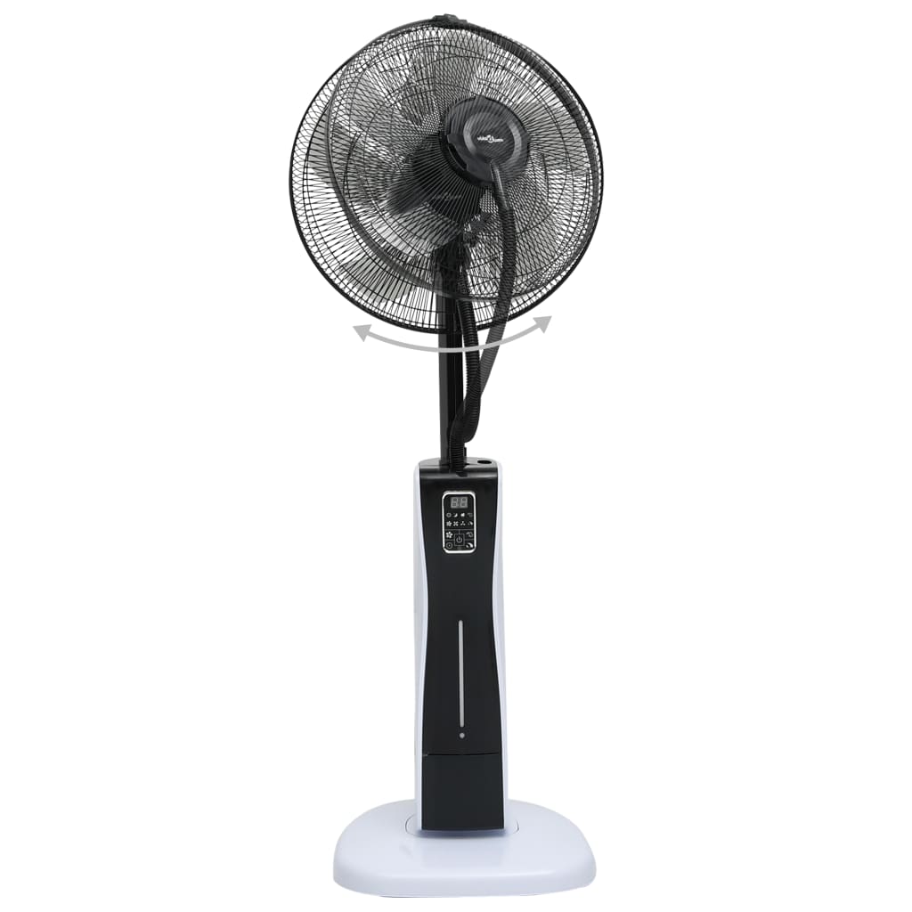 Mistventilator staand met afstandsbediening zwart en wit