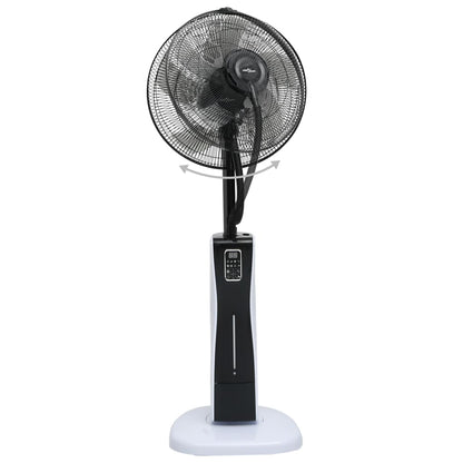 Mistventilator staand met afstandsbediening zwart en wit