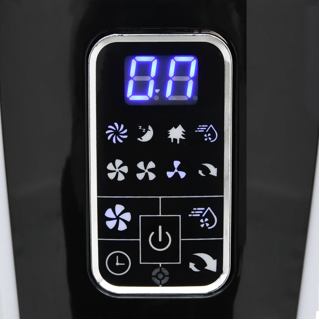 Mistventilator staand met afstandsbediening zwart en wit