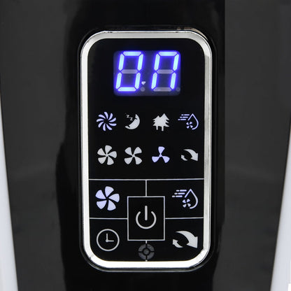 Mistventilator staand met afstandsbediening zwart en wit