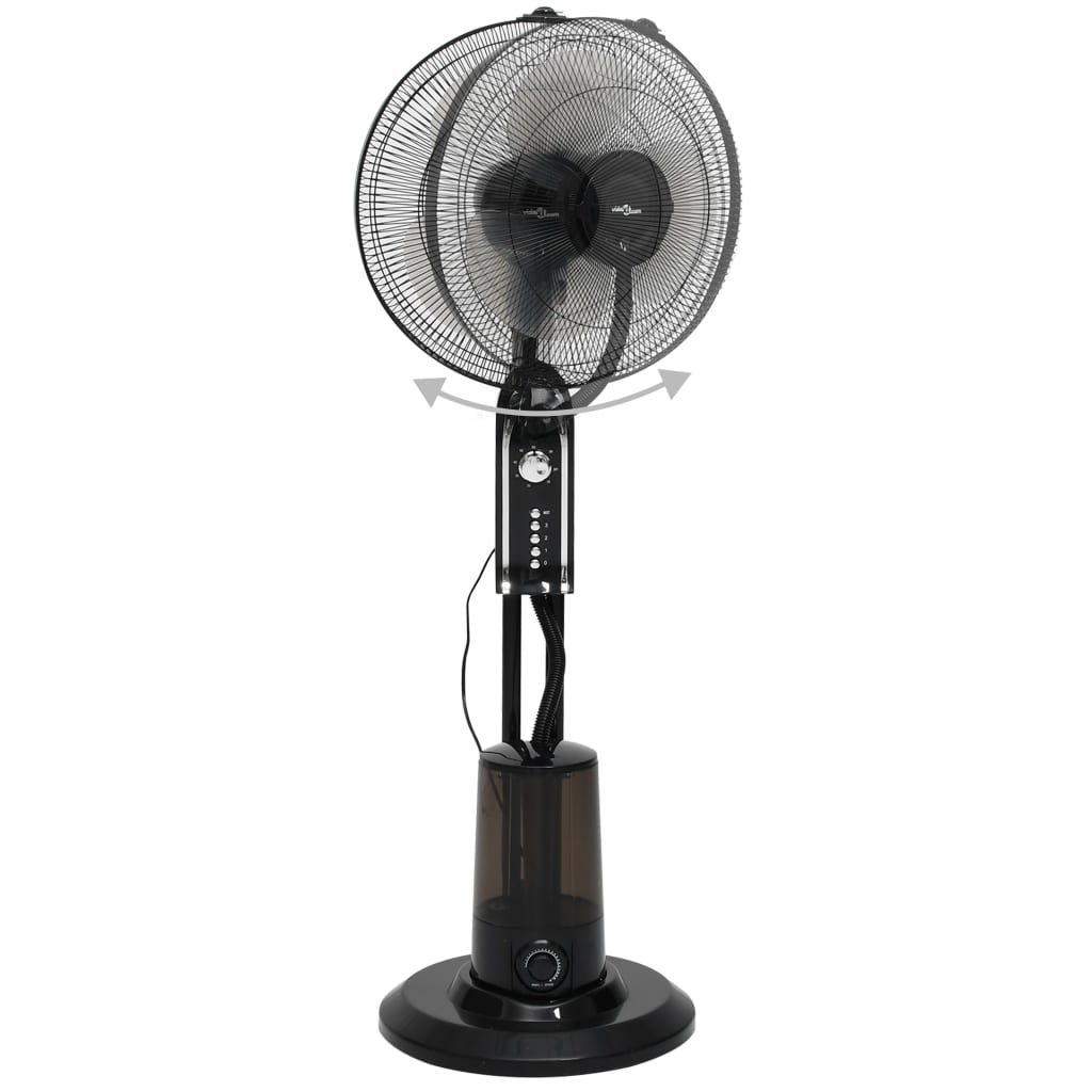 Mistventilator staand met 3 snelheden zwart