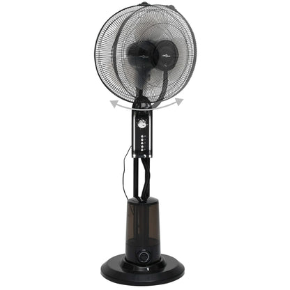 Mistventilator staand met 3 snelheden zwart