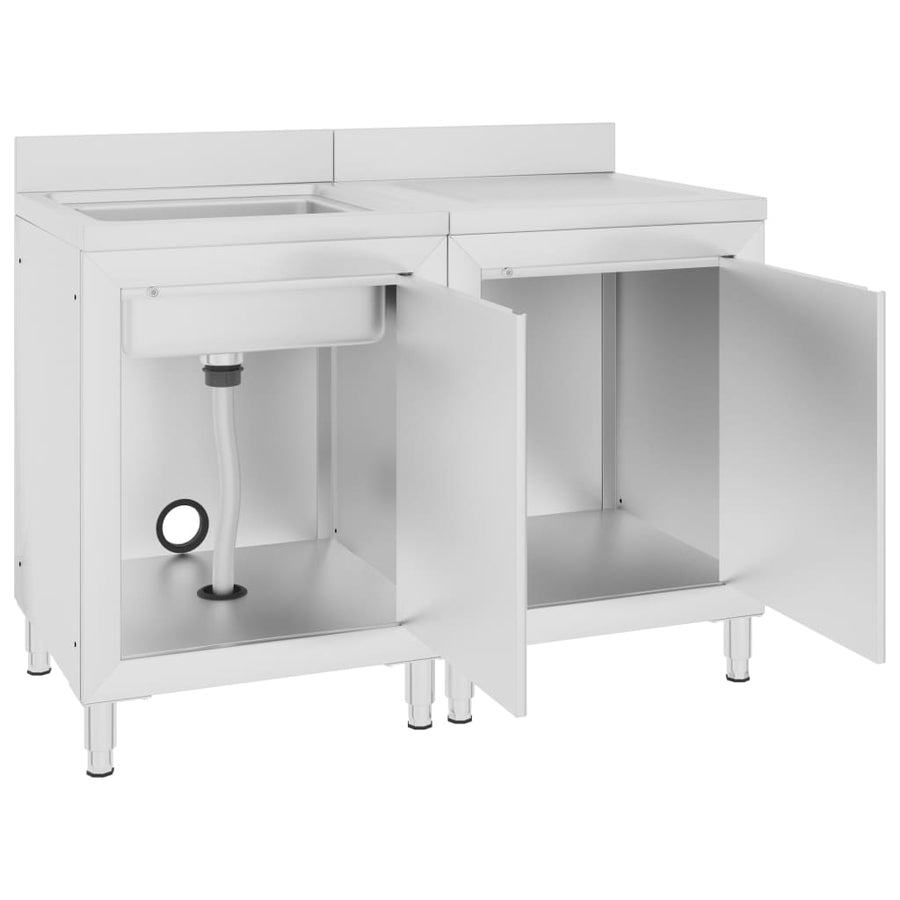 Wastafelkast Commercieel 20X60X96 Cm Roestvrij Staal 120 x 60 x 96 cm (wastafel + afdruipplaat)
