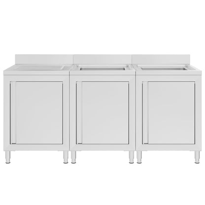Wastafelkast Commercieel 80X60X96 Cm Roestvrij Staal 180 x 60 x 96 cm (dubbele wastafel + afdruipplaat)
