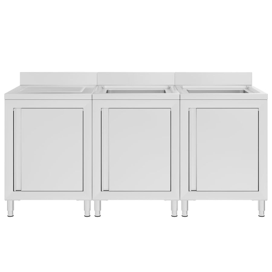 Wastafelkast Commercieel 80X60X96 Cm Roestvrij Staal 180 x 60 x 96 cm (dubbele wastafel + afdruipplaat)