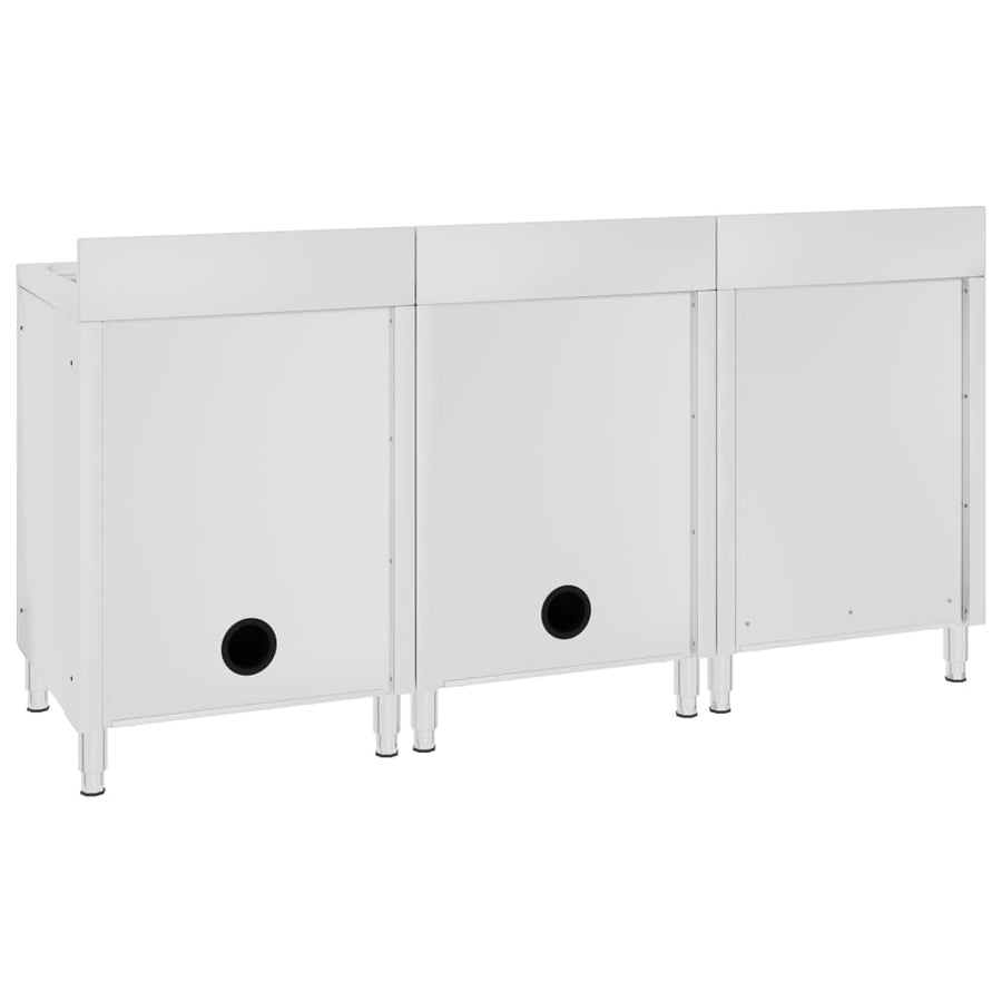Wastafelkast Commercieel 80X60X96 Cm Roestvrij Staal 180 x 60 x 96 cm (dubbele wastafel + afdruipplaat)