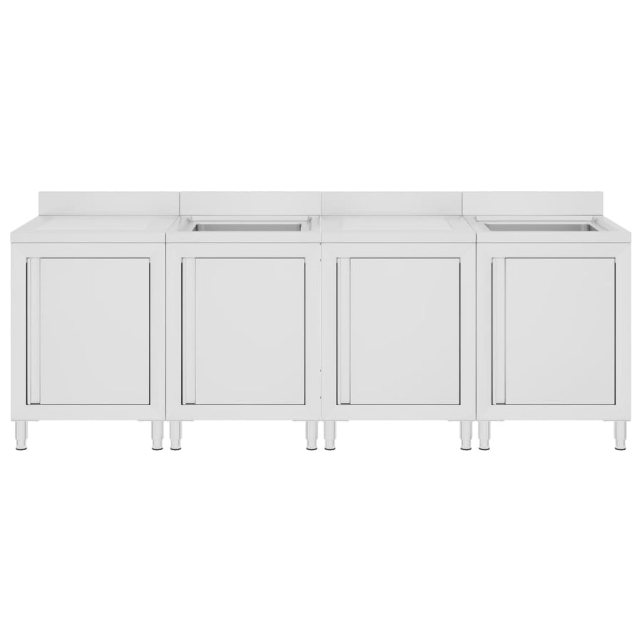 Wastafelkast Commercieel 240X60X96 Cm Roestvrij Staal 240 x 60 x 96 cm (dubbele wastafel + dubbele afdruipplaat)