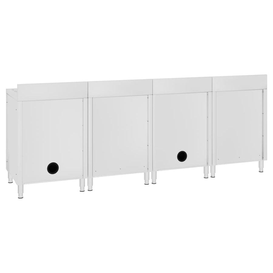 Wastafelkast Commercieel 240X60X96 Cm Roestvrij Staal 240 x 60 x 96 cm (dubbele wastafel + dubbele afdruipplaat)