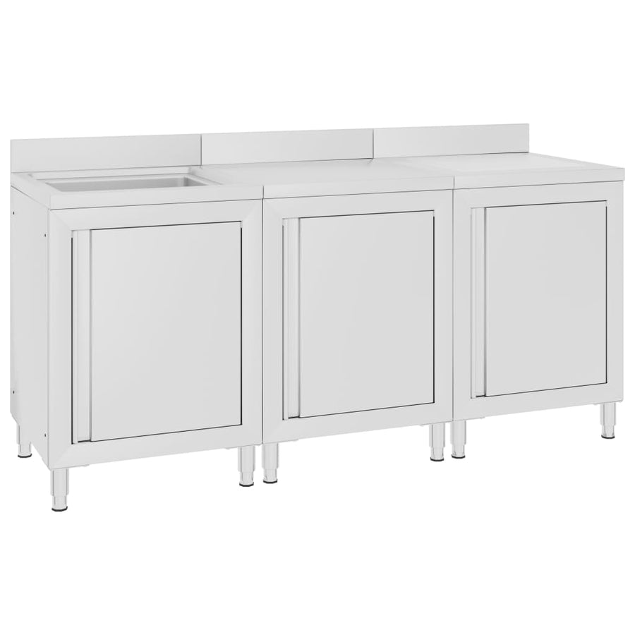 Wastafelkast Commercieel 80X60X96 Cm Roestvrij Staal 180 x 60 x 96 cm (wastafel + werktafel + afdruipplaat)