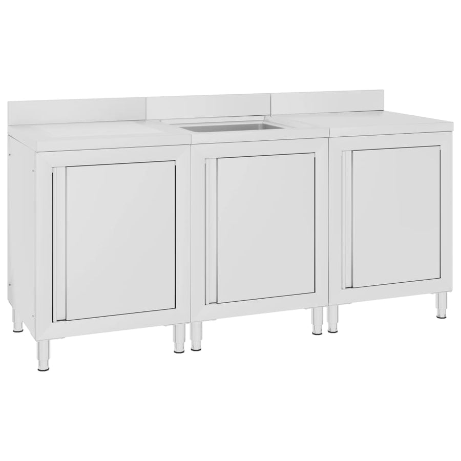 Wastafelkast Commercieel 80X60X96 Cm Roestvrij Staal 180 x 60 x 96 cm (wastafel + werktafel + afdruipplaat)