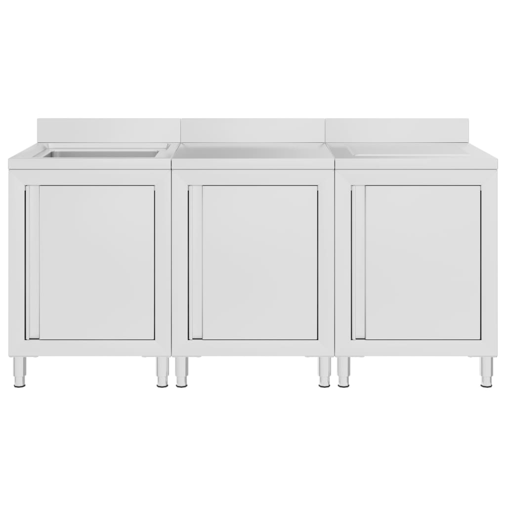 Wastafelkast Commercieel 80X60X96 Cm Roestvrij Staal 180 x 60 x 96 cm (wastafel + werktafel + afdruipplaat)