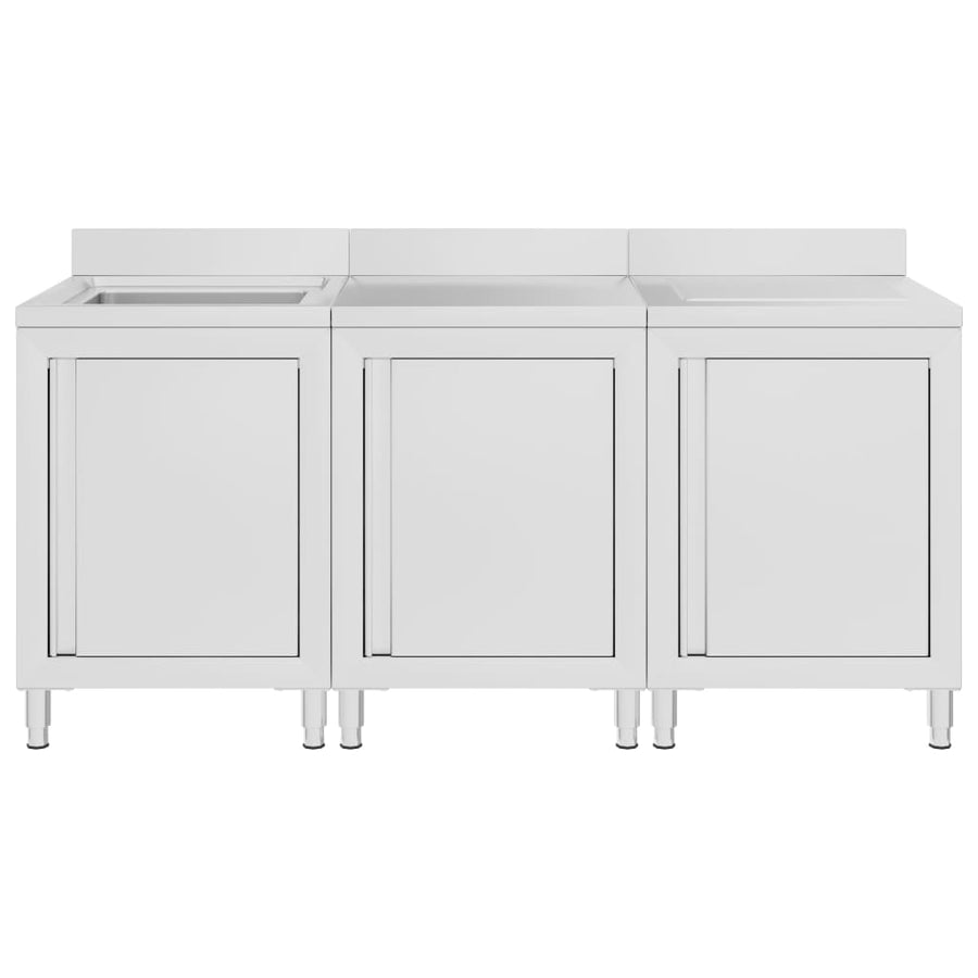 Wastafelkast Commercieel 80X60X96 Cm Roestvrij Staal 180 x 60 x 96 cm (wastafel + werktafel + afdruipplaat)