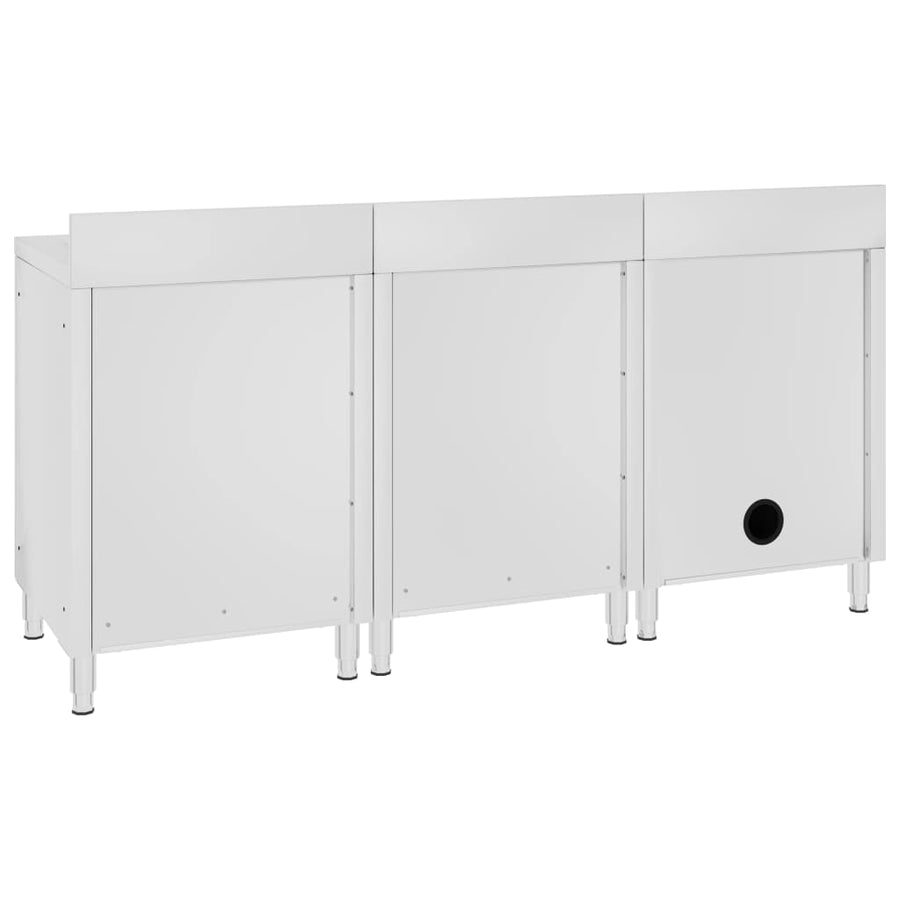 Wastafelkast Commercieel 80X60X96 Cm Roestvrij Staal 180 x 60 x 96 cm (wastafel + werktafel + afdruipplaat)