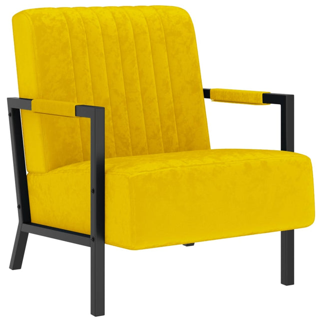 Fauteuil Fluweel Mosterdgeel