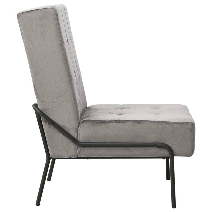Relaxstoel 65X79X87 Cm Fluweel Lichtgrijs