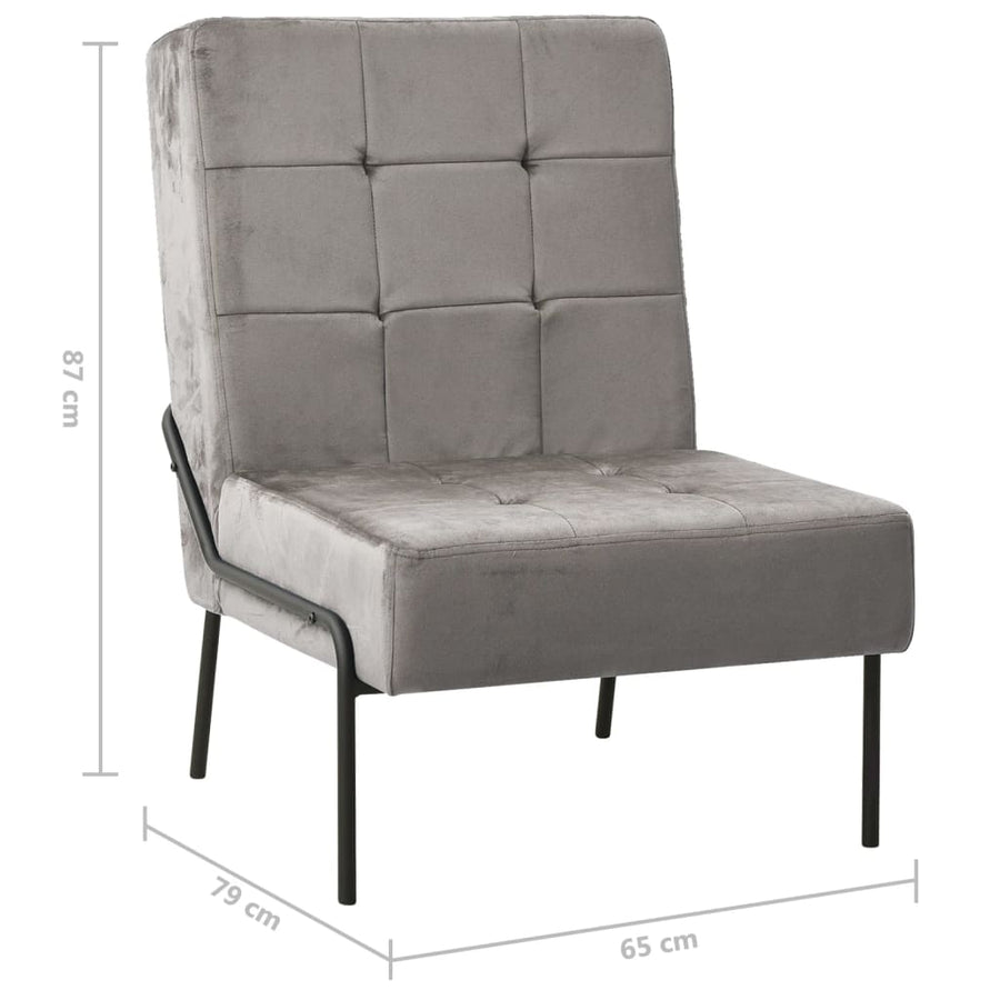 Relaxstoel 65X79X87 Cm Fluweel Lichtgrijs