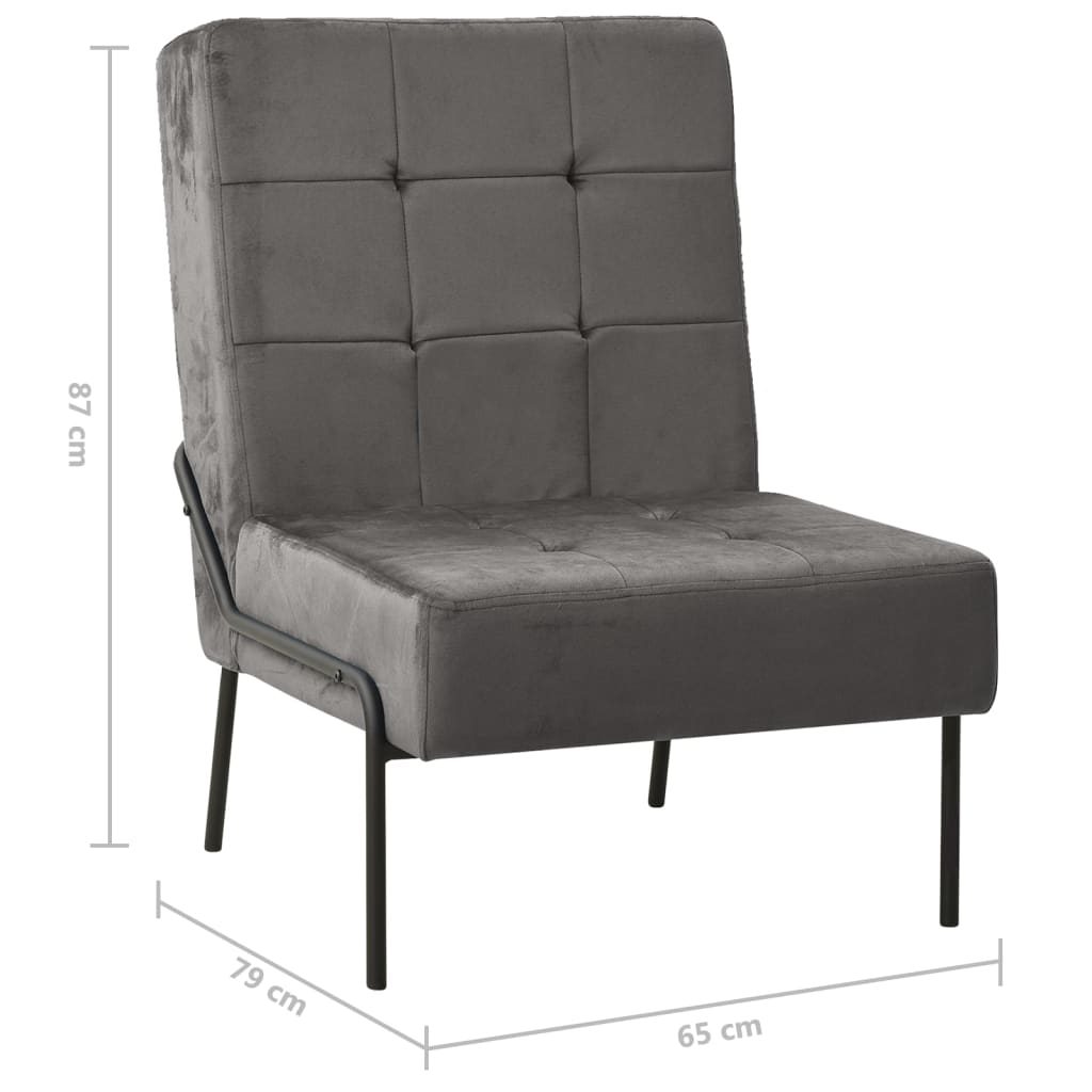 Relaxstoel 65X79X87 Cm Fluweel Donkergrijs