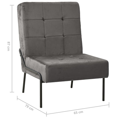 Relaxstoel 65X79X87 Cm Fluweel Donkergrijs