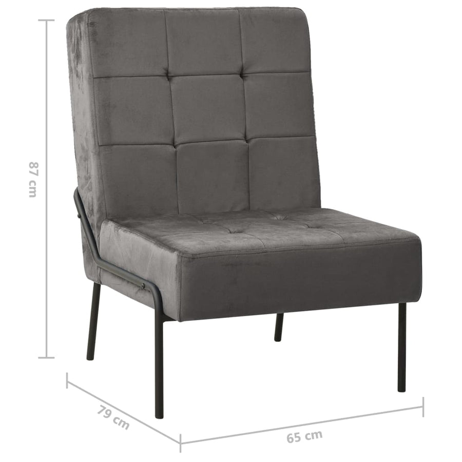 Relaxstoel 65X79X87 Cm Fluweel Donkergrijs