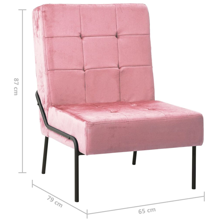 Relaxstoel 65X79X87 Cm Fluweel Roze