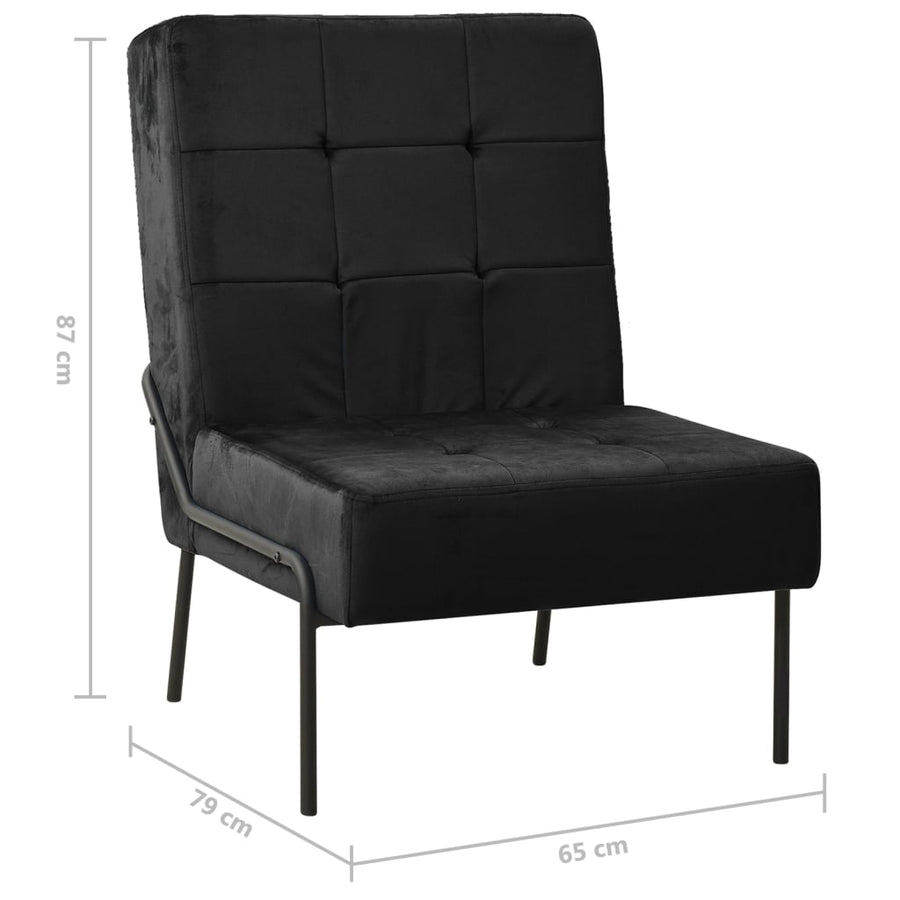 Relaxstoel 65X79X87 Cm Fluweel Zwart