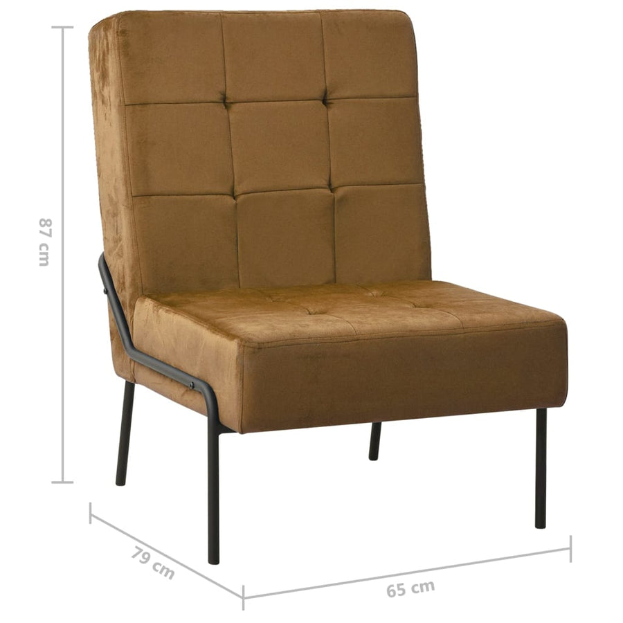 Relaxstoel 65X79X87 Cm Fluweel Bruin