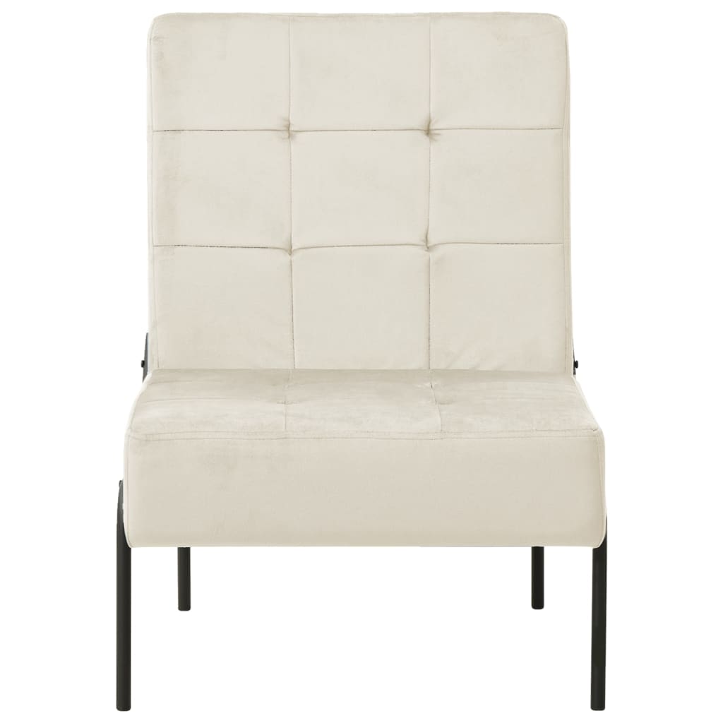 Relaxstoel 65X79X87 Cm Fluweel Wit crème