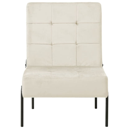 Relaxstoel 65X79X87 Cm Fluweel Wit crème