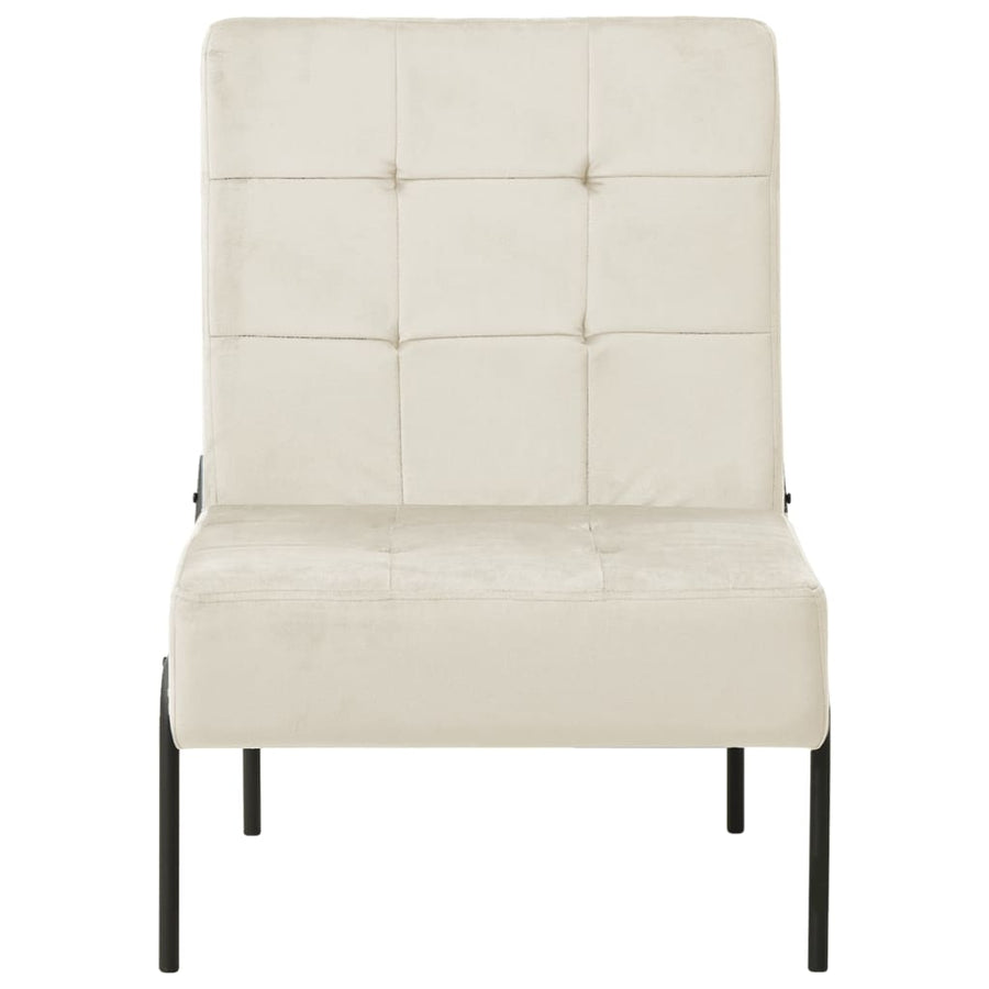 Relaxstoel 65X79X87 Cm Fluweel Wit crème
