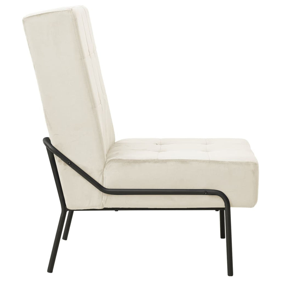 Relaxstoel 65X79X87 Cm Fluweel Wit crème
