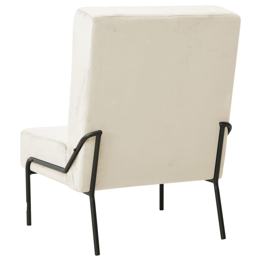 Relaxstoel 65X79X87 Cm Fluweel Wit crème