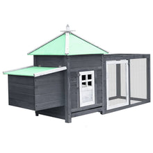 Kippenhok met nestkast 190x72x102 massief vurenhout grijs Grijs
