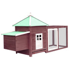 Kippenhok met nestkast 190x72x102 cm massief vurenhout mokka