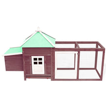 Kippenhok met nestkast 190x72x102 massief vurenhout mokkakleur Mokka