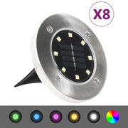 Grondlampen 8 st solar LED RGB