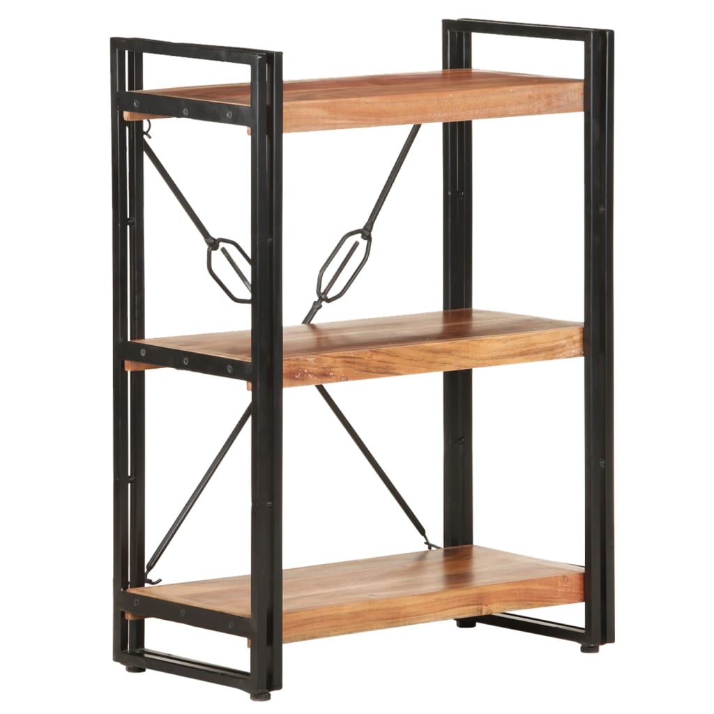Boekenkast Met 3 Schappen 60X30X80 Cm Massief Acaciahout Bruin 60 x 30 x 80 cm