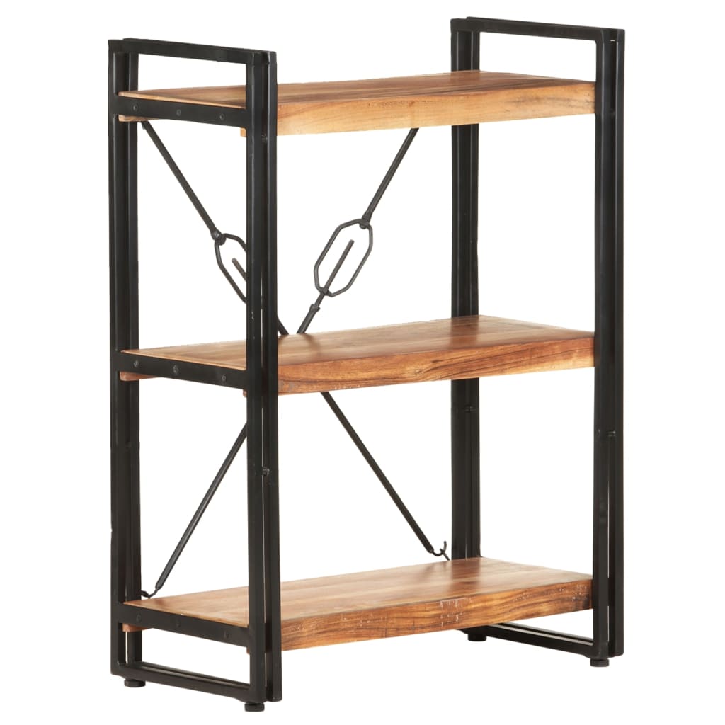 Boekenkast Met 3 Schappen 60X30X80 Cm Massief Acaciahout Bruin 60 x 30 x 80 cm