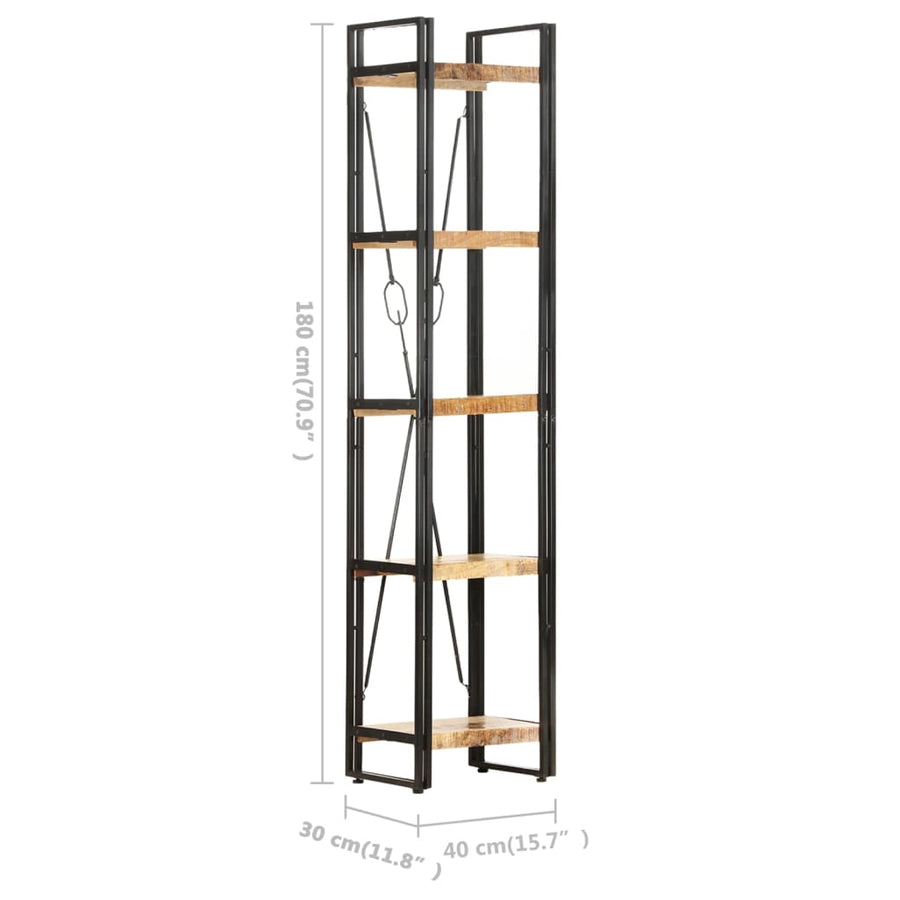 Boekenkast Met 5 Schappen Bruin 40 x 30 x 180 cm massief mangohout