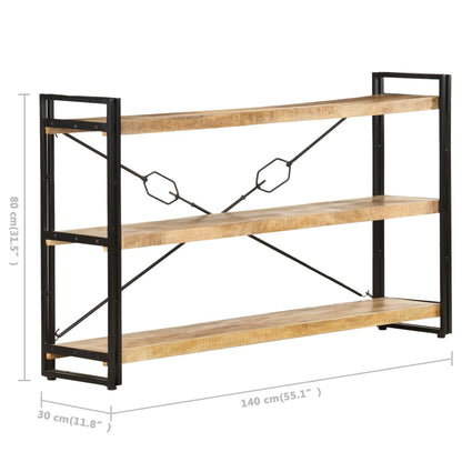 Boekenkast Met 3 Schappen Bruin 140 x 30 x 80 cm massief mangohout