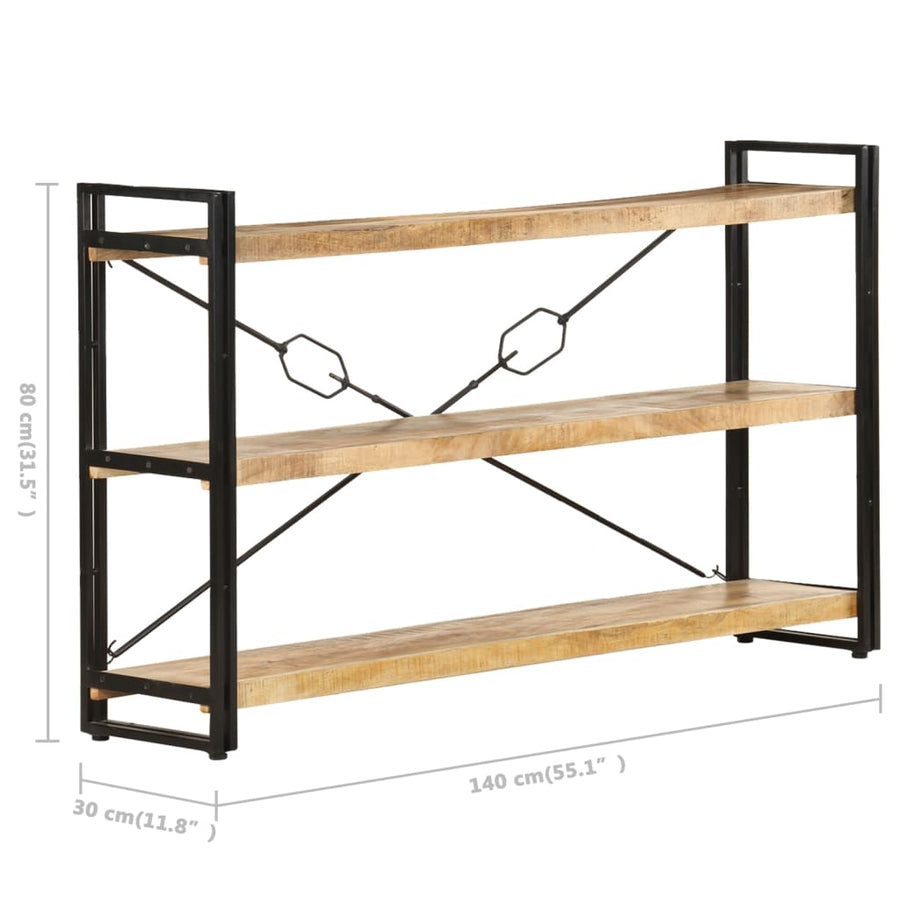 Boekenkast Met 3 Schappen Bruin 140 x 30 x 80 cm massief mangohout