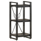 Boekenkast massief mangohout 40x30 cm zwart