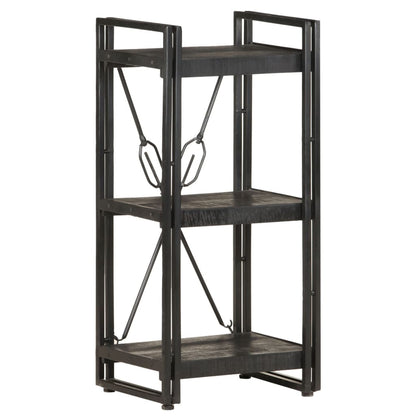 Boekenkast Met 3 Schappen 40X30X Massief Mangohout Zwart 40 cm